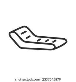 Inflatable swimming lounge, linear icon. Line with editable stroke