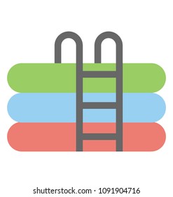 
An inflatable swimming pool with ladder
