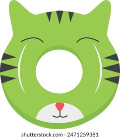 Inflatable Swimming Ring for Children. Vector Illustration in Cute Cartoon Style.