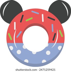 Inflatable Swimming Ring for Children. Vector Illustration in Cute Cartoon Style.