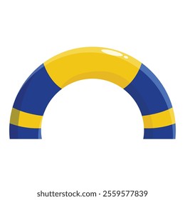 Inflatable swimming ring isolated on white background, offering safety and buoyancy while swimming and playing in water
