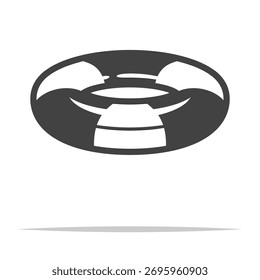 Vector transparente inflable del icono del contorno del anillo de la natación aislado