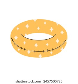Inflatable swimming ring. Rubber ring. Summer beach vacation. Inflatable pool toy. Vector illustration in flat style