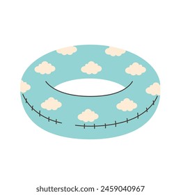 Aufblasbarer Schwimmring. Gummiring. Sommer Strandurlaub. Aufblasbares Poolspielzeug. Vektorillustration im flachen Stil