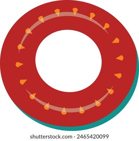 Inflatable Swimming Ring Vector Illustration. Cute Water Toys in Cartoon Design