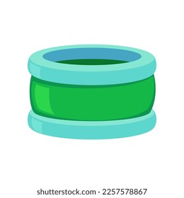Trampolín inflable para la ilustración vectorial del centro infantil. Objeto Bouncy para el patio de recreo o sala de juegos aislada en un fondo blanco. Infancia, fitness, concepto de ocio