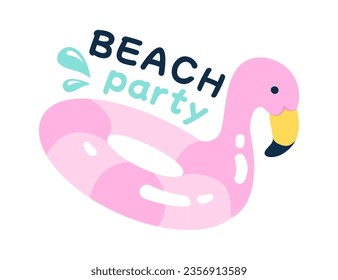 Aufblasbare Unicorn Beach Badge Vektorgrafik