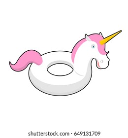 Inflatable unicorn isolated. Magic Beast Toy for swimming
