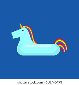 Inflatable unicorn isolated. Magic Beast Toy for swimming
