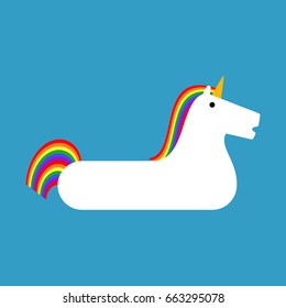 Inflatable unicorn isolated. Magic Beast Toy for swimming
