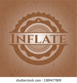 Inflate badge with wood background