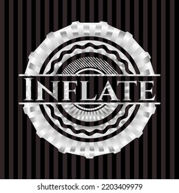 Inflate silvery emblem or badge. Vector Illustration. Mosaic. 