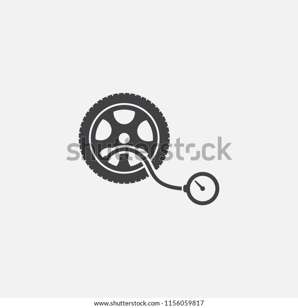 inflate tire base icon. Simple sign illustration.\
inflate tire symbol design from Car service series. Can be used for\
web, print and mobile
