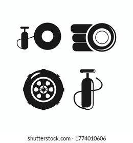 inflate tire, car wheel, car icon