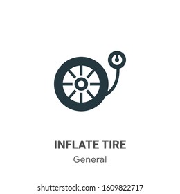Inflate tire glyph icon vector on white background. Flat vector inflate tire icon symbol sign from modern general collection for mobile concept and web apps design.