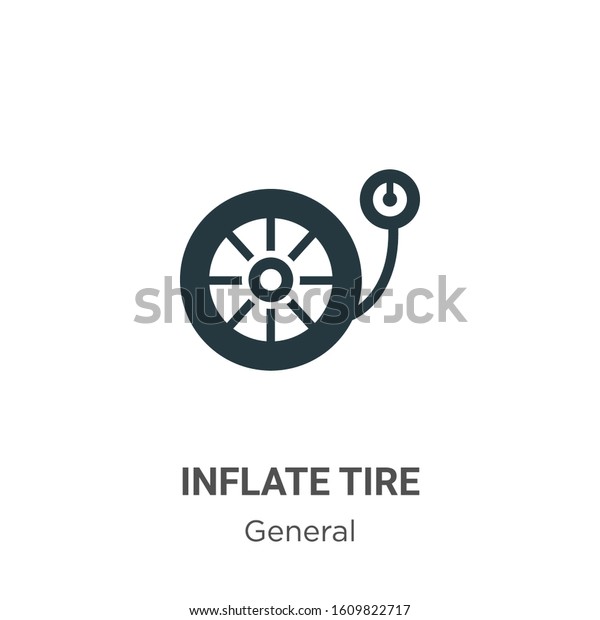 Inflate tire glyph icon\
vector on white background. Flat vector inflate tire icon symbol\
sign from modern general collection for mobile concept and web apps\
design.