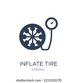 inflate tire icon. Trendy flat vector inflate tire icon on white background from general collection, vector illustration can be use for web and mobile, eps10
