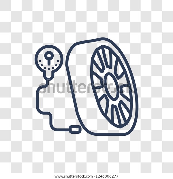 inflate tire icon.\
Trendy linear inflate tire logo concept on transparent background\
from General \
collection