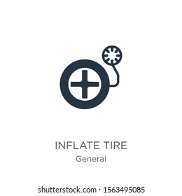 Inflate tire icon vector. Trendy flat inflate tire icon from general collection isolated on white background. Vector illustration can be used for web and mobile graphic design, logo, eps10