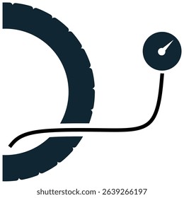 Inflate tire icon vector for vehicle maintenance and safety, showing air filling. It's perfect for tire shops, roadside assistance, and automotive service.