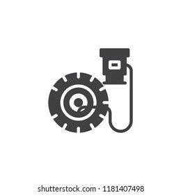 Inflate Wheel vector icon. filled flat sign for mobile concept and web design. pump auto wheel simple solid icon. Symbol, logo illustration. Pixel perfect vector graphics