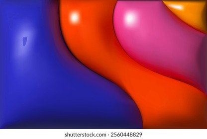 Inflated 3D background, poster, cover, flyer with the plasticine, plastic effect. Vector illustration
