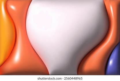 Inflated 3D background, poster, cover, flyer with the plasticine, plastic effect. Vector illustration