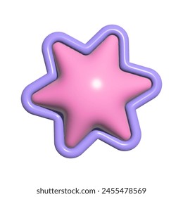 Inflated 3d element with plasticine effect. Icon in y2k style. Vector illustration