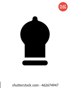 Inflated condom Icon Flat Style Isolated Vector Illustration