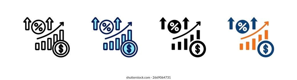 Inflación Todo en uno Icon Multi Styles Vector Set