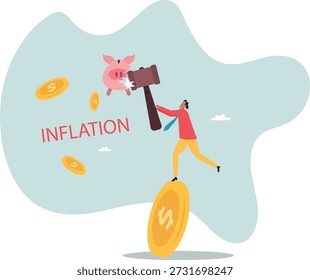 Inflation verursacht Geldwert verringert oder Rezession machen Börsencrash, über einen Mann und sein Leben.