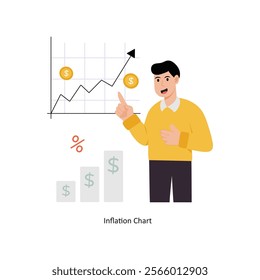 Inflation Chart   concept vector illustration. Inflation isolated On white Background.          