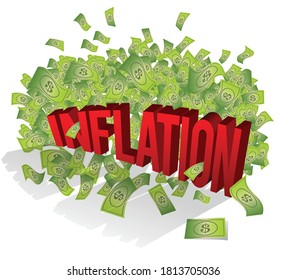 INFLATION: Concept illustration of an expansion in the money supply.