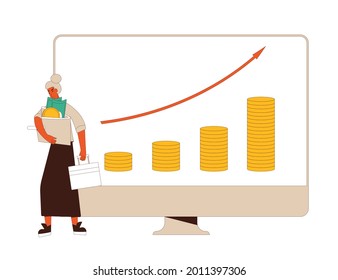 Inflation. Decreased purchasing power. Vector illustration.