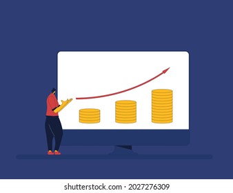 Inflación. Disminución del poder adquisitivo. Ilustración vectorial.