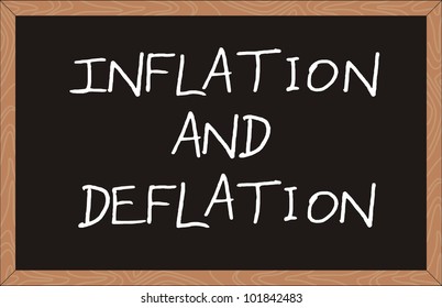 "inflation and deflation" word written on chalkboard