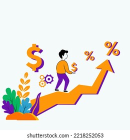 inflation dollar illustration vector editable