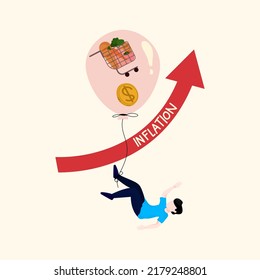 Inflation Economy crisis. money appreciation and financial concept. Vector illustration design.