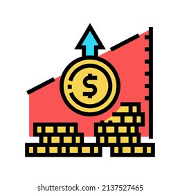 inflation finance color icon vector. inflation finance sign. isolated symbol illustration