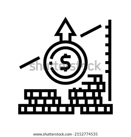 inflation finance line icon vector. inflation finance sign. isolated contour symbol black illustration