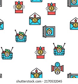 Illustration zum Thema Inflation Financial World: Nahtlose Muster der dünnen Linie