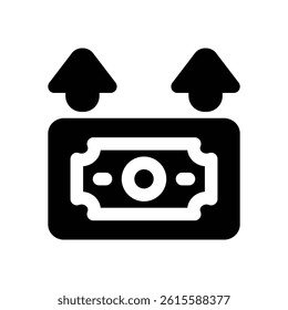 inflation glyph icon. Strong and solid vector icon for websites, mobile interfaces, presentations, and visual branding. High quality and easy to edit.