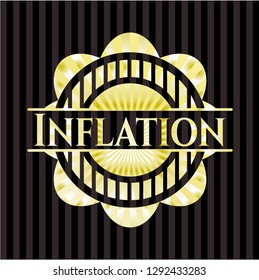 Inflation golden emblem or badge