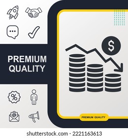 Inflation Graph icon icon graphic element. Modern design.
