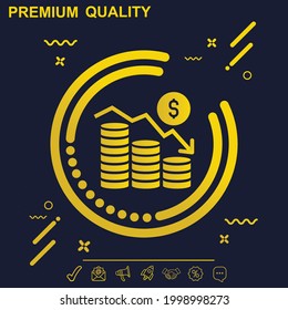 Inflación Ilustración vectorial del icono Graph - diseño moderno