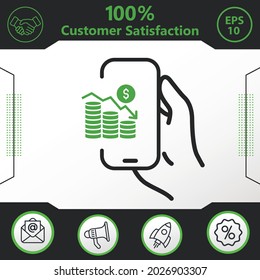 Inflation Graph vector icon. Graphic elements for your work - Modern design