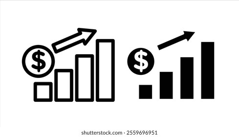 Inflation Icon collection in filled and stroke style.