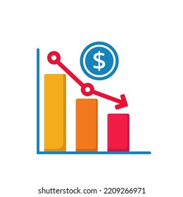 Icono de inflación con estilo plano aislado en fondo blanco
