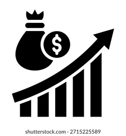 Ilustración vectorial de diseño de glifo de icono de inflación