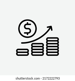  inflation icon, isolated business plan outline icon in light grey background, perfect for website, blog, logo, graphic design, social media, UI, mobile app